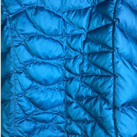 L.L. Bean UltraLight Goose Down Puffer Jacket Womens Large Blue Hooded Quilted - Picture 6 of 8